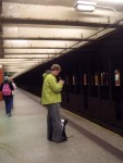 NYC 6-Apr 01 Subway station - rush hour Sunday.JPG