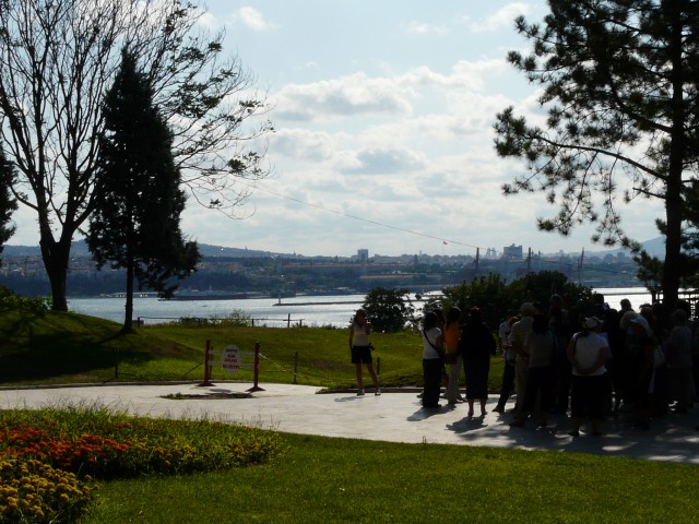 09Aug13 Istanbul 04 Tour - Topkapi Palace 1st Courtyard view Marmara Sea.JPG