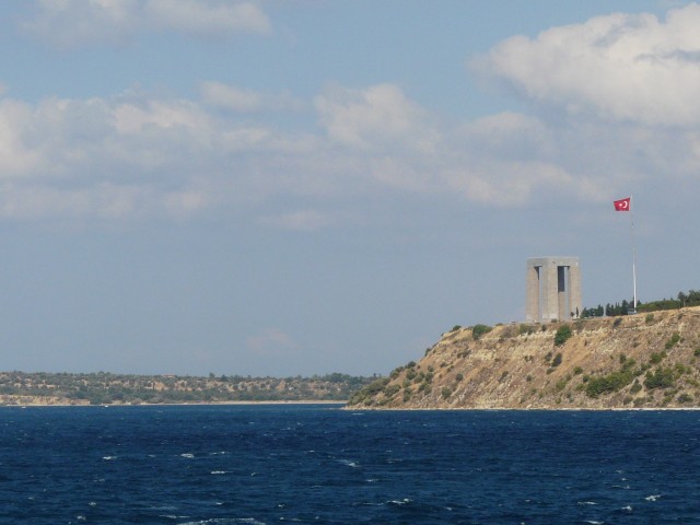 09Aug16 at sea 01 Dardenelles Galllipoli Turkish Memorial.JPG