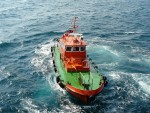09Aug16 at sea 04 Aegean Sea boat here to pick up pilot.JPG