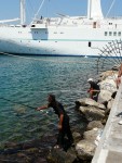 09Aug18 Rhodes 05 harbor view ship & fishermen.JPG