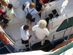 09Aug20 Santorini 05 Tim & Cindi leaving - bording tender.JPG