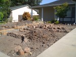 Front yard 2005 August 12 grading and walls 02