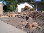 Front yard 2005 August 12 grading and walls 09.jpg