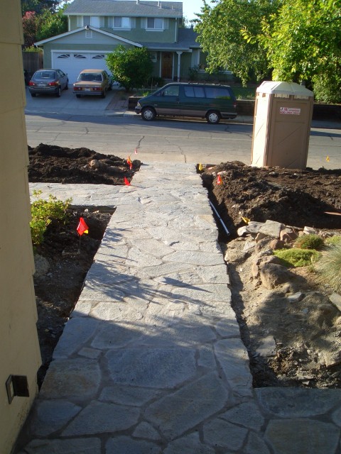 Front yard 2005 August 23 sprinkler trenches 01.jpg