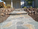 Front yard 2005 August 25 clean flagstone and finish sprinklers 03.jpg