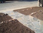 Front yard 2005 August 25 clean flagstone and finish sprinklers 06.jpg