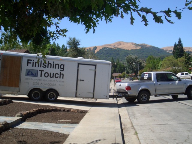 2005 August 29 Conversation Pit Installation 01 cabinet maker delivery.jpg
