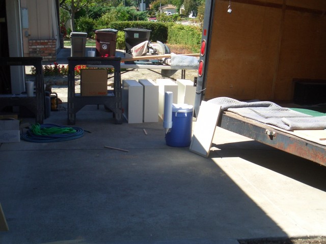 2005 August 29 Conversation Pit Installation 03 cabinet maker delivery stuff.jpg