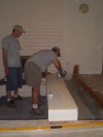 2005 August 29 Conversation Pit Installation 05 bench #1 not quite.jpg