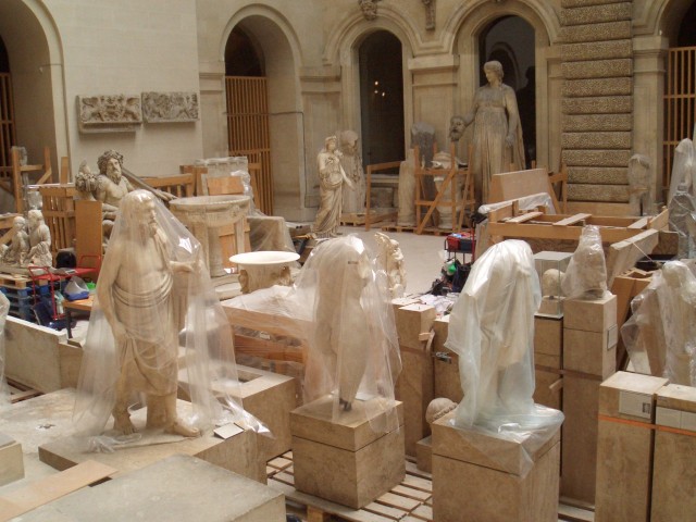 April 2006 Paris Day 4al Louvre statuary parts room.jpg